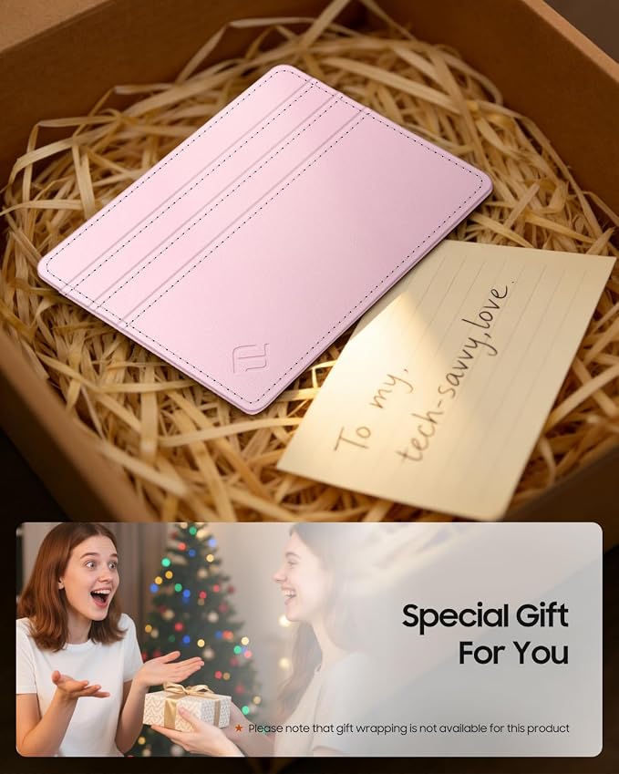 FINTIE Slim Minimalist Front Pocket Wallet RFID Blocking Credit Card Holder | Card Cases with ID Window for Men Women, Pink - Image 8