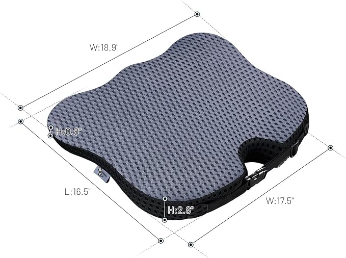 Wedge Car Seat Cushion for Better Visibility & Sciatica Pain Relief | High Density Memory Foam, Non-Slip Ergonomic Car Seat Cushion for Driving, Universal Fit for Car, SUV,Truck & Tractor - Image 8