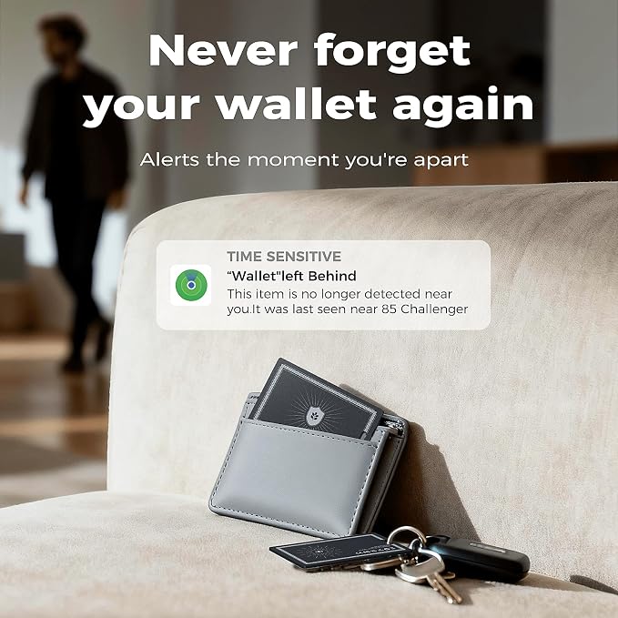 [2 Pack] 2026 New Wallet Tracker Card (iOS Only),Ultra Slim 0.07in,Rechargeable Bluetooth Tracker, IP68 Waterproof,Wireless Charging, Smart Location Finder for Keys, Wallet, Luggage Tags - Image 8