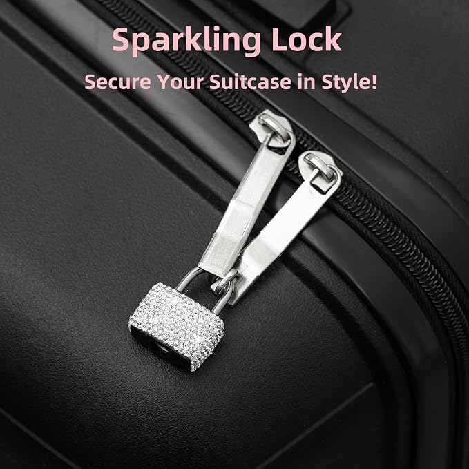 2 Pcs Small Locks with Keys Mini Luggage Locks Bling Keyed Padlock with Key Metal Lock for Locker Suitcase,Backpack,Boxes,Laptop Bag(White+Colorful) - Image 3