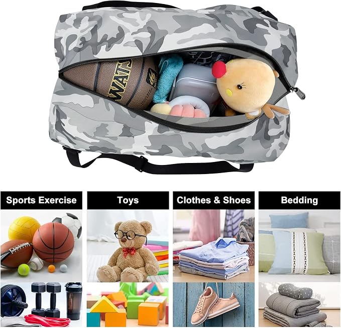HOLYLUCK Foldable Travel Duffel Bag For Women & Men Luggage Great for Gym (arctic camo) - Image 5
