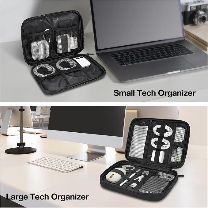 MATEIN Travel Electronics Organizer Case 2 Pack, Lightweight Cable Bag | Water Resistant, Portable Electronics Case, Carrying Bag for Cable, Changer, Earphone, for Electronic Accessories - Image 7