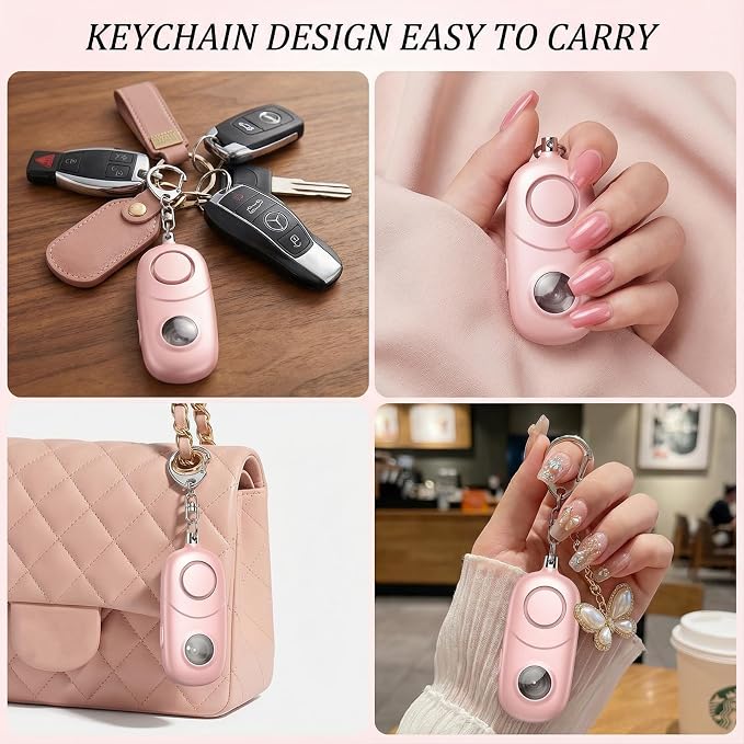 Personal Alarm for Women Keychain Alarm: Qoosea 135dB Emergency Keychain Siren with Strobe Light Loud Siren for Women Kids Students Seniors Emergency Self-Defense for Night Sports - Image 2