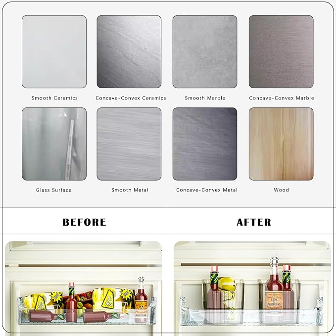 4 Pack Acrylic Wall Mount Organizer, Adhesive Cabinet Door Storage Bins, Clear Makeup Containers, Stackable Organizer Basket for Kitchen, Bathroom, Cabinet, Pantry, Office - Image 7