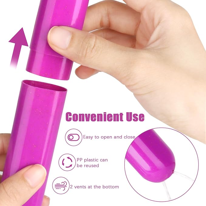 Hooqict 4 Pack Travel Toothbrush Case Portable Travel Toothbrush Holder Plastic Toothbrush Container Protector Cover for Traveling, Camping, Home, School, Business - Image 7