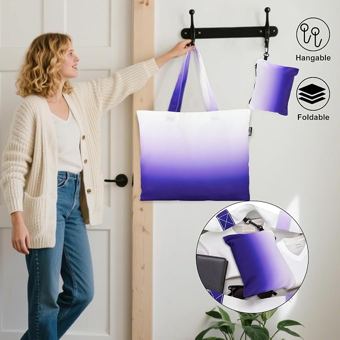 HOLYLUCK Tote Bag with a Detachable Small Bag, Foldable Reusable Grocery Bags 20L Shopping Bag - Image 7