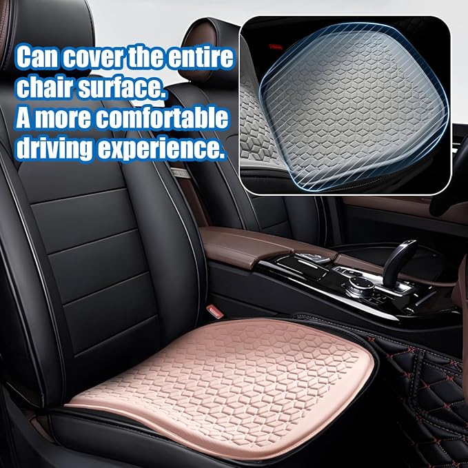 Zpana Gel Car Seat Cushion, Non-Slip Breathable Pad for Driving, Pink | Comfortable Automotive Chair Protector Pad, Vehicle Interior Mat Cover Accessories, Universal for SUV Sedan Truck - Image 3