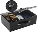 KYODOLED Fireproof Lock Box for Documents, Dual Combination and Key Lock Security with Carrying Handle, Metal Strong Safe Box to Keep Personal Items,Documents, Exterior 12.6" x 8.3" x 3.58", Black by KYODOLED