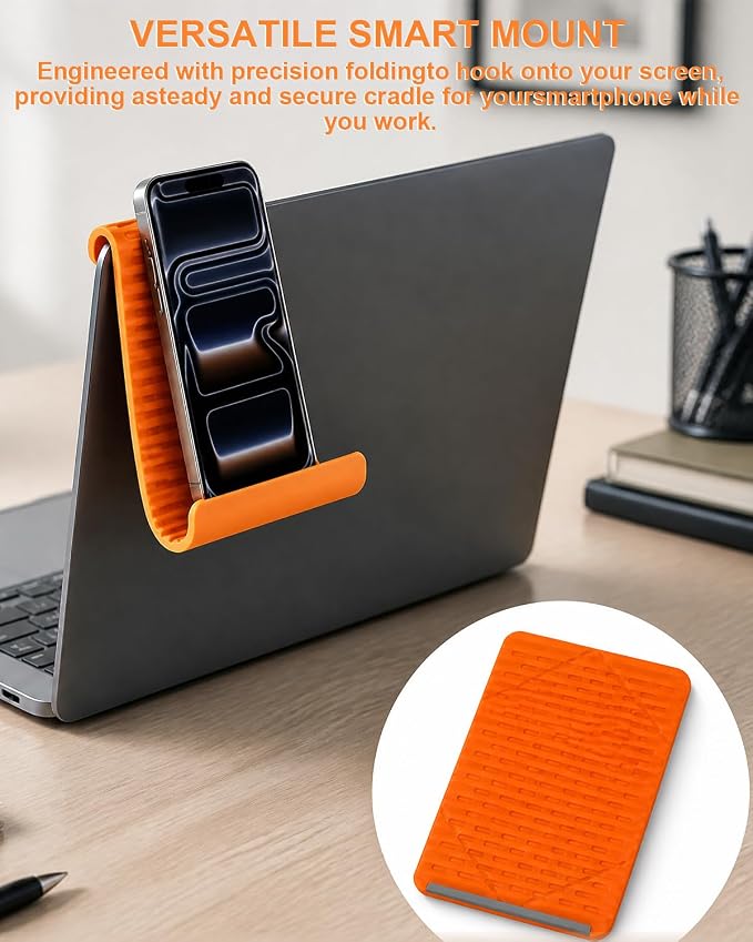 Airplane Phone Holder & Travel Essentials, Flexible Silicone Aluminum Foldable Phone Stand, 0.12" Ultra-Thin Non-Slip Desktop Mount for Flight, Bed, Office, Treadmill - Image 7