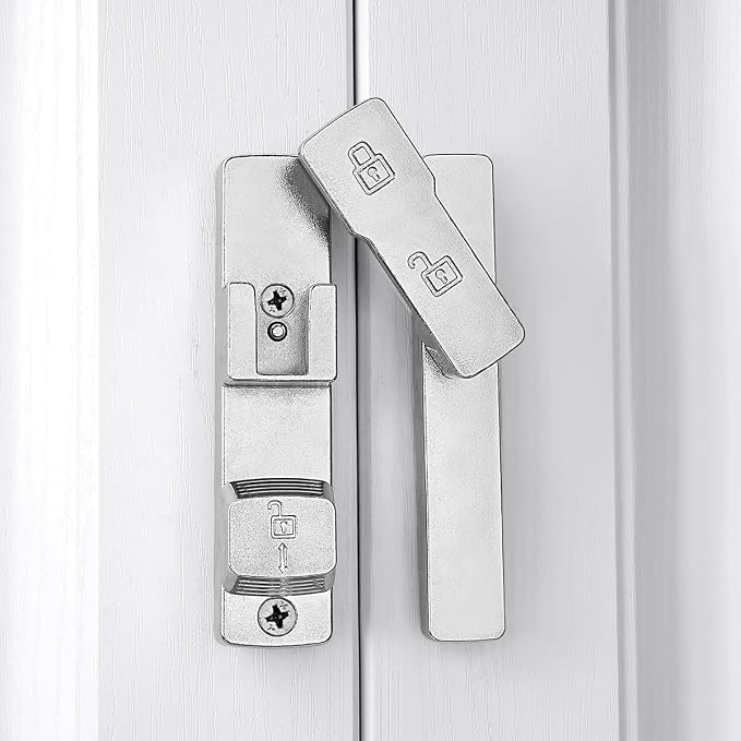 2 Packs Silvery 180 Degree Barn Door Lock,Flip Gate Latches Hardware | Zinc Alloy Door Lock,Sliding Door Latches,for bedroom,drawer,pet enclosures,cabinet,garage,window - Image 9