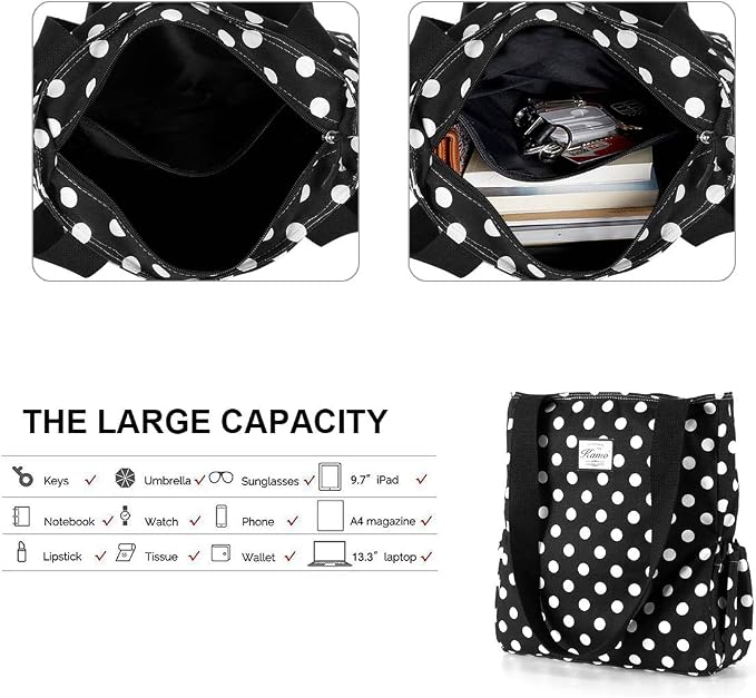 KAMO Floral Tote Bag - Waterproof Lightweight Handbags Travel Shoulder Bag for Hiking Yoga Gym Swimming Travel Beach - Image 5