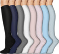 8 Pairs Compression Socks Women Men 15-20mmHg Knee High Support Circulation | Copper Nylon Graduated Stockings,Leg Fatigue, Nurses, Pregnancy, Running, Travel, Flight, Athletic, Medical by ACTINPUT