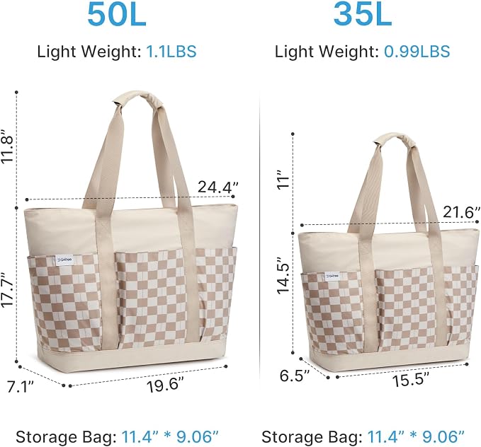 G4Free Beach Bag, Waterproof Beach Tote Pool Bags for Women | Compatible with Cup, Large Capacity Sandproof Foldable for Weekender Travel Swim - Image 3