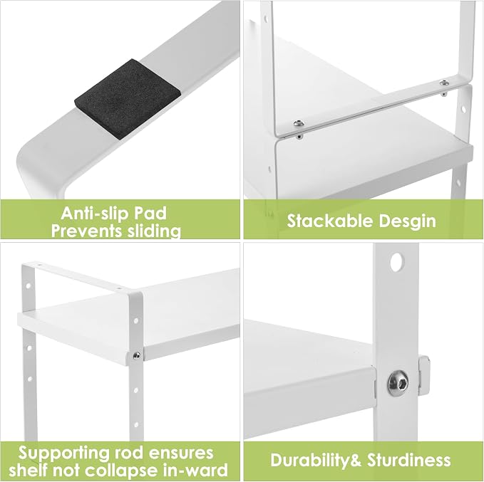 Across-Star Expandable Cabinet Shelf Organizer Rack, Stackable Kitchen Counter Storage Shelves Stand, Adjustable Height Pantry Shelf Spice Rack - Image 6