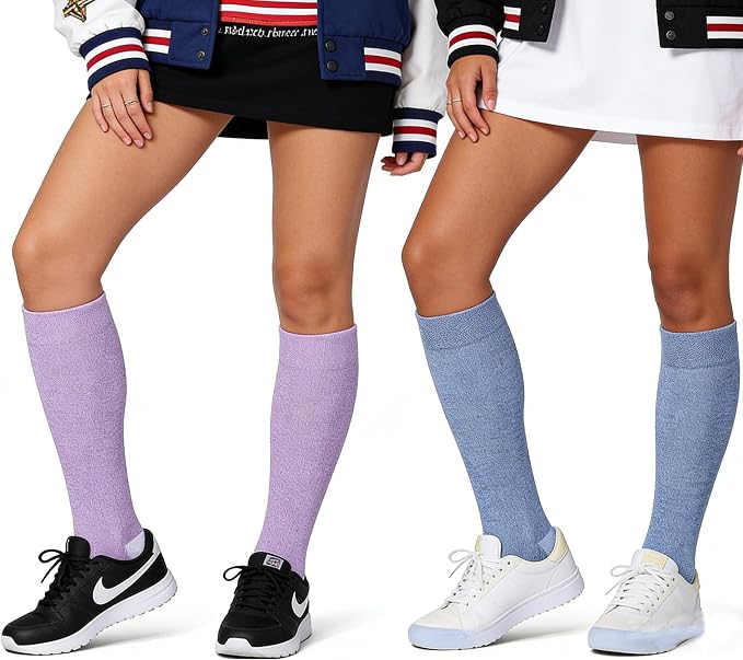 LEVSOX Bamboo Viscose Graduated Compression Socks for Women&Men - Cushioned Knee-High 15-20mmHg Support Socks - Image 3