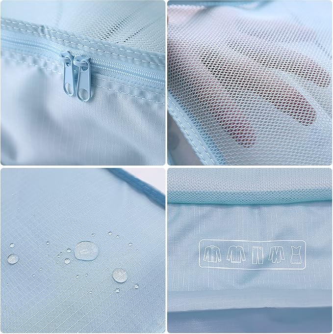 Packing cubes for Travel CALACH Luggage Organizer Bags 6 Set Packing Cubes for Suitcases Travel Essentials for Carry on Mesh Suitcase Organizer with Shoe Bag (blue) - Image 2