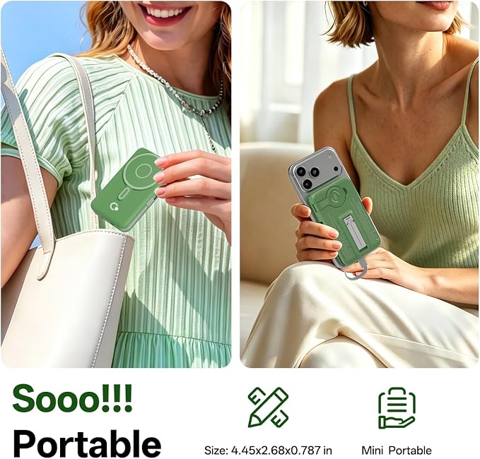Q Magnetic Wireless Portable Charger 10,000mAh, Travel Essentials Power Bank with Built-in Cables & Foldable Stand, External Battery Pack Compatible with iPhone 17/16/15/14/13/12, Apple Watch - Image 6