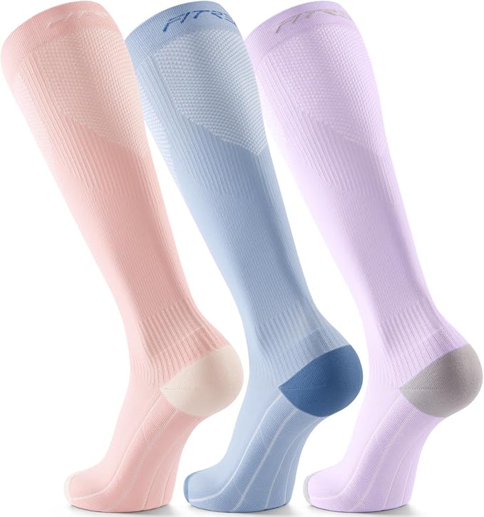 FITRELL 3 Pairs Compression Socks for Women and Men 20-30mmHg-Circulation Support Socks by FITRELL