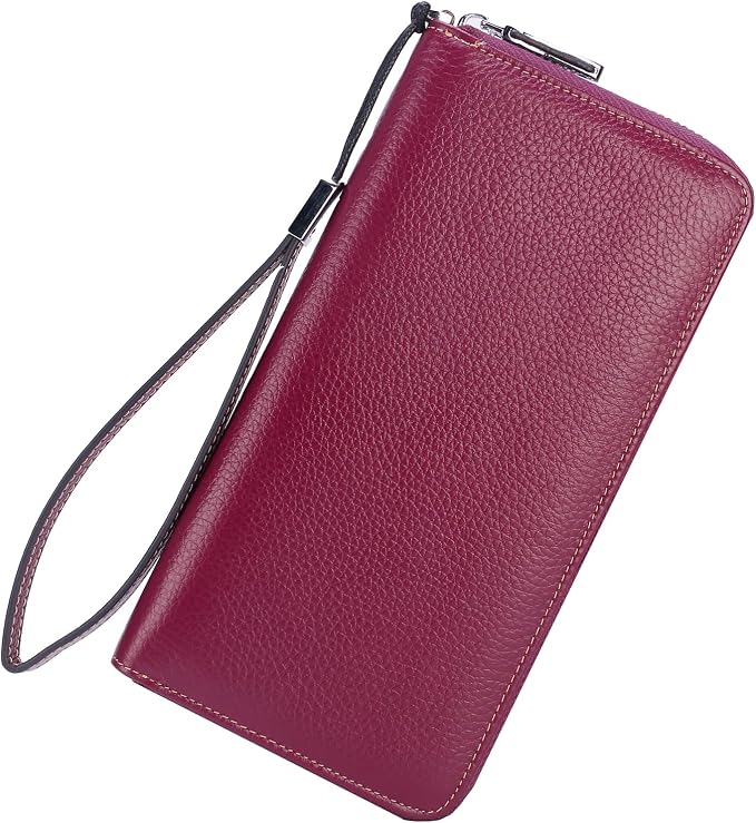 Small Compact Women Wallet RFID Blocking Genuine Leather Bifold Purse with ID Windows by Lavemi