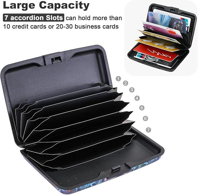 Mini RFID Aluminum Wallet Credit Cards Holder Business Card Case Metal ID Case for Men Women (Acolorful) - Image 5