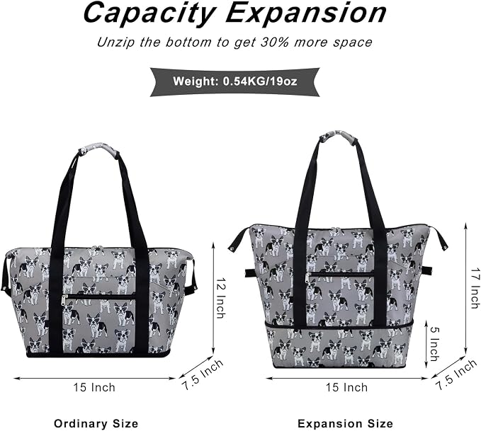 Expandable Duffel Bag for Women with Trolley Sleeve/Wet Pocket Weekender Travel Tote Large Carry On Overnight Luggage - Image 3
