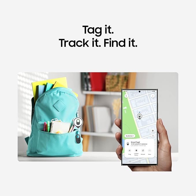 Samsung Galaxy SmartTag2, Bluetooth Tracker, Smart Tag Tracking Device, Item Finder for Keys, Wallet, Luggage, Pets, Use w/ Phones and Tablets Android 11 or Later, 2023, 1 Pack, White - Image 3