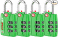 Forge Open Alert TSA Approved Luggage Locks - 3 Digit Combination, Easy Read Dials, Zinc Alloy Body - Ideal Travel Lock for Luggage, Suitcases, Bags & Toolboxes (Green 4PK) by Forge