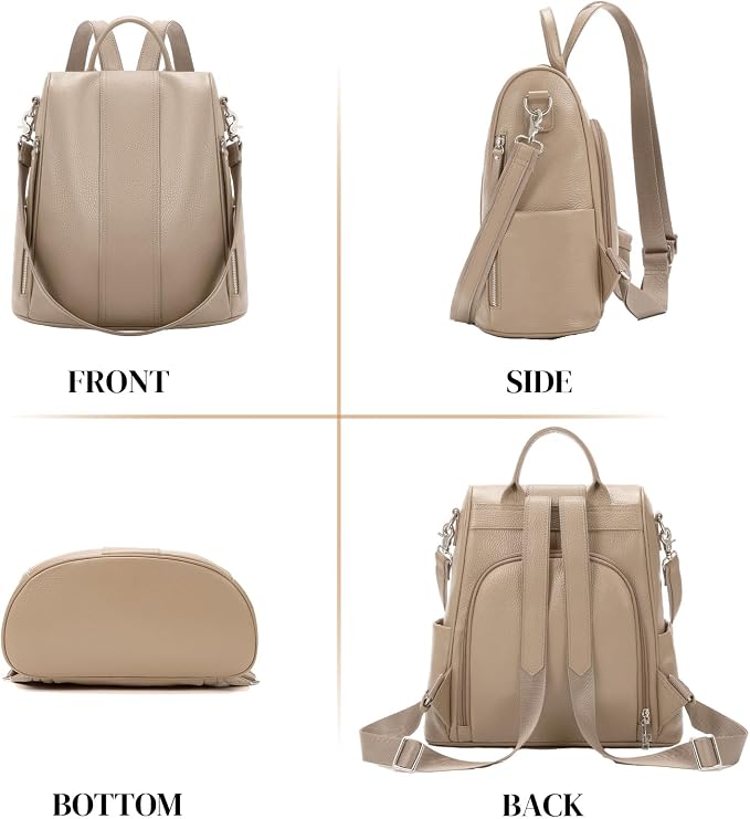 Genuine Leather Backpack Purse for Women Anti-theft Fashion Backpack Bags - Image 6