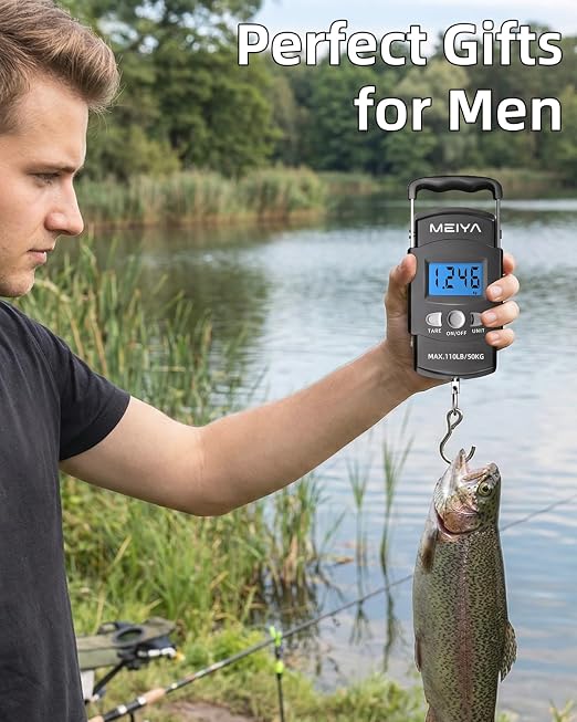MEIYA Digital Fish Scale & Fishing Scale with Comfortable Handle - 110lb/50kg High-Accuracy Fishing Gear, Professional Fishing Gifts for Men, Comfort-Grip Hanging Scale for Large Fish, Luggage - Image 7