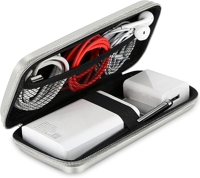 iMangoo Travel Essential Electronics Organizer Charger Case Carrying Pouch | 6.5x3.2x1" Power Bank Tech Accessories Protective Storage Shockproof Portable Purse Men Women School Office Trips Must Have by iMangoo
