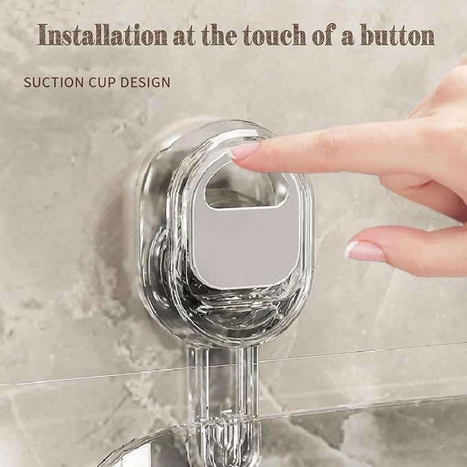 Suction Shower Shelf No Drill, Heavy Duty Bathroom Organizer Wall Mount | No Drill - Image 4