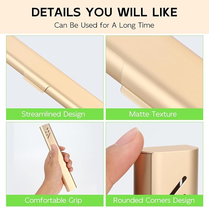 Travel Toothbrush Case, Portable Toothbrush Holder, Durable Aluminum Toothbrush Storage Box, Small Breathable Manual Toothbrush Container for Traveling, School, Camping, Business Trip - Gold - Image 5