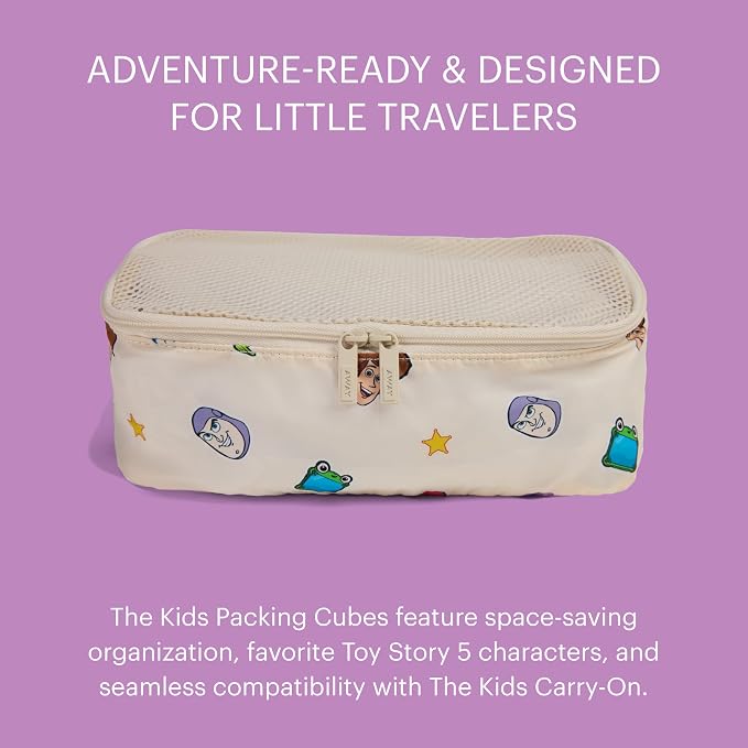 Away Toy Story 5 Kids Packing Cubes Set of 3, Travel Organizers | Medium & Wide Packing Cubes, Water-Repellent Nylon with Mesh Tops, Space-Saving for Kids Carry-On, Toy Story 5 - Image 2