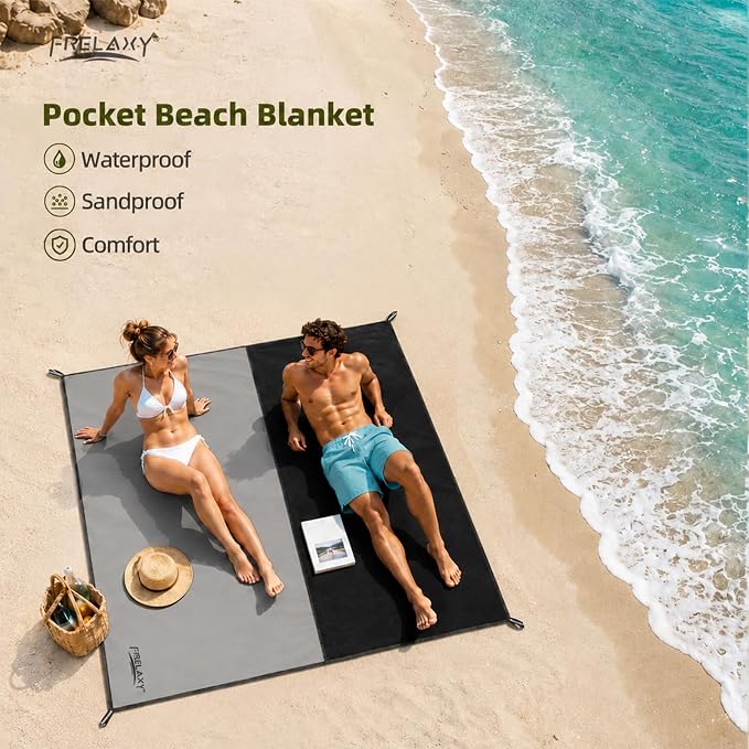Frelaxy Pocket Picnic Blanket, Waterproof Blanket for Beach Festival | Lightweight compact design, Multi-use outdoor blanket, Waterproof & sandproof material, Easy to carry, Picnic, Camping - Image 5