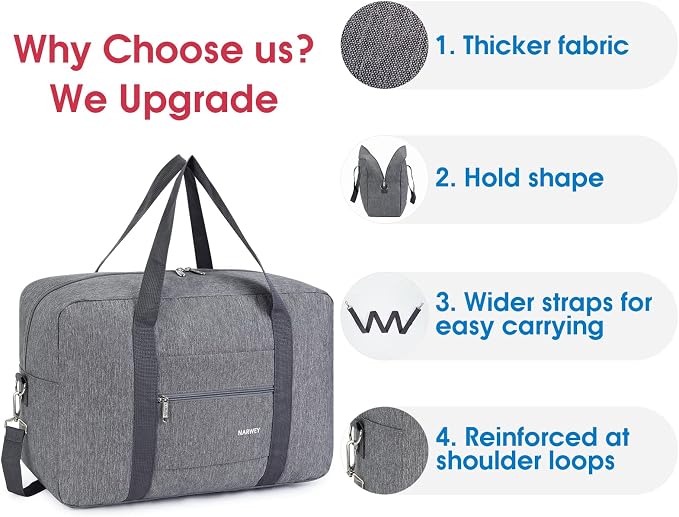 For Spirit Airlines Personal Item Bag Foldable Travel Duffel Bag Tote Carry on Luggage Duffle Overnight for Women and Men - Image 5