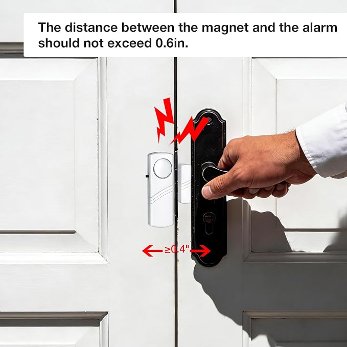 PLOJOP Security Window Door Alarm, Portable 90dB Wireless Sensor for Home & Travel Security, Easy DIY Installation, No Tools Needed (Battery Not Included) - Image 8
