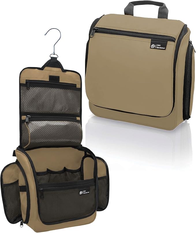 D&D Wanderlust D&D Hanging Travel Toiletry Bag for Men and Women – Cosmetics, Makeup and Toiletries Organizer Kit with 10 Compartments by DDDDWanderlust