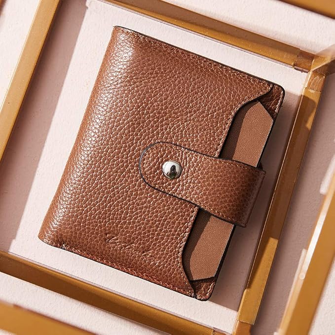 BOSTANTEN Leather Womens Wallet Small RFID Blocking Credit Card Holder | Removable ID Window, Zipper Coin Pocket, Bifold, Minimalist, Fits Small Purses, Daily Use, Ladies Gifts, Brown - Image 7