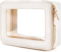 Aveniee Clear Makeup Bag Organizer, Travel Toiletry Bag Cosmetic Case for Women, Make Up Skincare Pouch Car Organizer Bag with Zippers for Essentials,White,Medium Classic by Aveniee