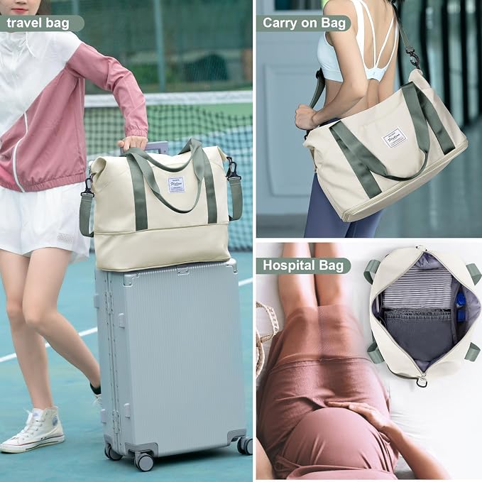 Travel Duffel Bag, Sports Tote Gym Bag, Shoulder Weekender Overnight Bag for Women - Image 7