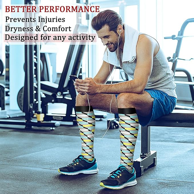 CHARMKING Compression Socks for Women & Men Circulation (8 Pairs) 15-20 mmHg Best Calf Socks Support for Athletic Cycling - Image 3