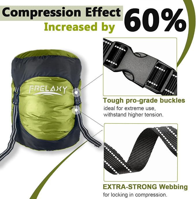 Frelaxy Compression Sack, 40% More Space! Sleeping Bag Stuff Sack | Ultralight Compression Stuff Sack, Water-Resistant & Ultralight Space Saving Gear for Camping, Hiking 11L/18L/30L/45L/52L - Image 2