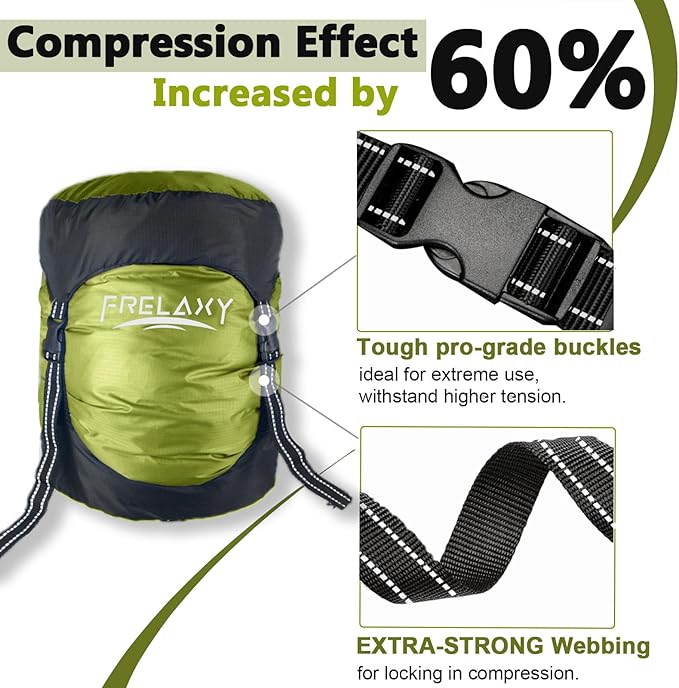 Frelaxy Compression Sack, 40% More Space! Sleeping Bag Stuff Sack | Ultralight Compression Stuff Sack, Water-Resistant & Ultralight Space Saving Gear for Camping, Hiking 11L/18L/30L/45L/52L - Image 2