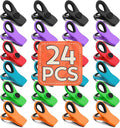 24 Pack Multicolor Chip Clips, Bag Clips for Food Storage | Magnetic Clips Heavy Duty with Airtight Seal Grip, Reusable for Kitchen Food, Snack, Refrigerator, Office, RV Accessories by FINDMAG