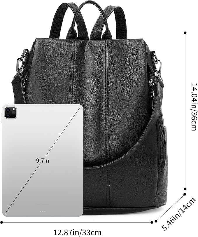 GAEKEAO Women Backpack Purse PU Leather Anti-theft Casual Shoulder Bag Convertible Large Satchel Bags for Travel Casual Work - Image 4