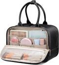 LOVEVOOK Travel Toiletry Bag for women, Leather Large Wide-open Makeup Bag, Waterproof Cosmetic Bag Organizer for Shower, Traveling, Toiletries, Bathroom by LOVEVOOK