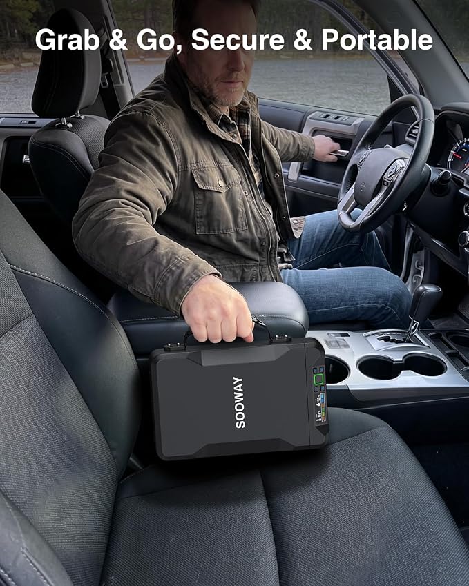 Gun Safe, Small Pistol Safe Biometric Gun Safe for Handgun, Portable Fingerprint Quick Access Gun Lock Box for Car Travel Nightstand Bedside - Image 2