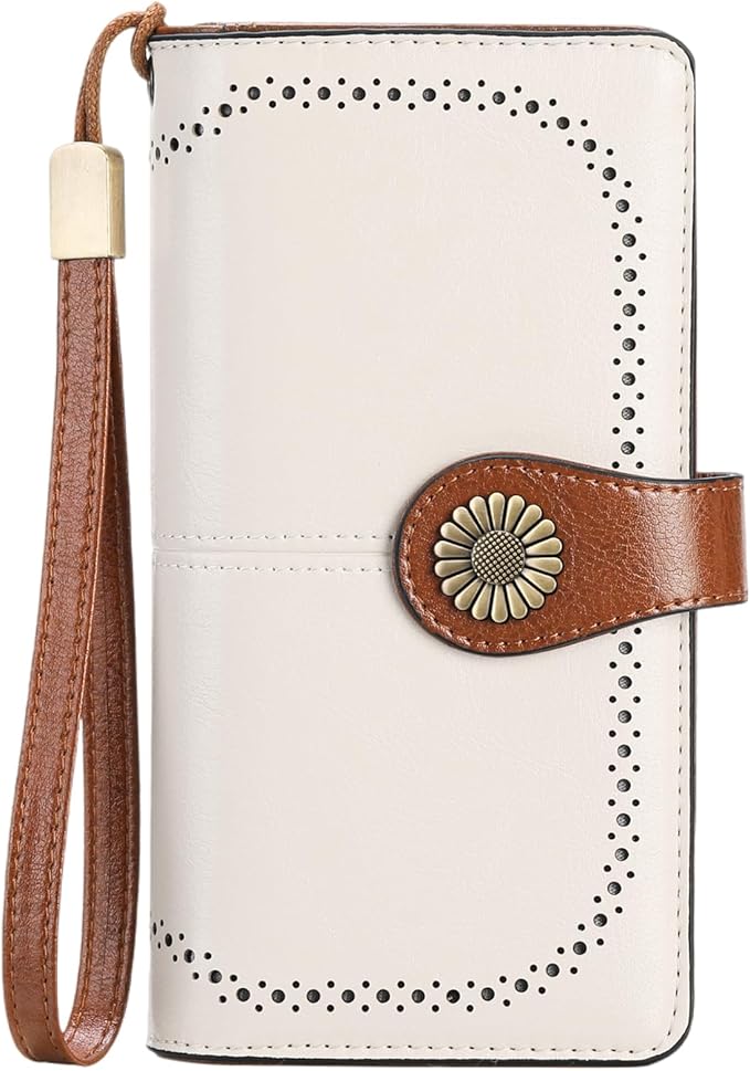 SENDEFN Wallets for Women Leather Credit Card Holder with RFID Blocking Large Capacity Wristlet | with RFID Blocking by SENDEFN