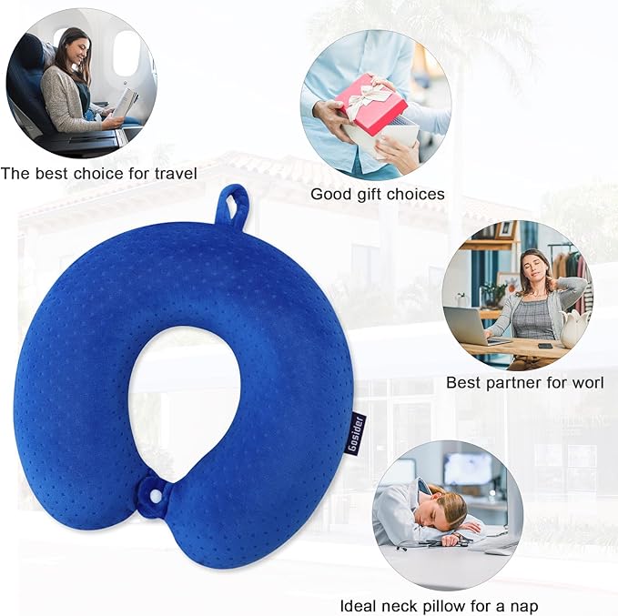 Neck Pillow for Travel Pillow Memory Foam U Shape Comfortable Travel Neck Pillow Head Neck Support Airplane Pillow for Traveling, Car, Home, Office, Travel Neck Flight Pillow - Image 6
