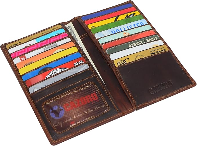 Marshal Bifold Leather RFID Blocking Wallet For Men & Women | Genuine Leather Holder With 19 Slots, 2 Bill Compartments & ID Window | For Credit/Debit Cards, Money & More (Cazoro Brown) - Image 5
